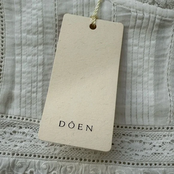NWT Doen Adeline Eyelet Blouse Top salt size S - Picture 4 of 11